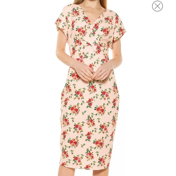 Alexia Admor Naomi Surplice Neck Sheath Dress NWT - Picture 10 of 11